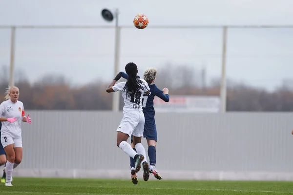 Kharkiv Ucrânia Novembro 2020 Jogo Futebol Feminino Zhitlobud Voshod Desporto — Fotografia de Stock