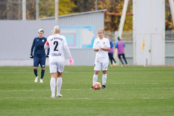 Kharkiv Ucrânia Novembro 2020 Jogo Futebol Feminino Zhitlobud Voshod Desporto — Fotografia de Stock