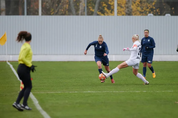 Kharkiv Ucrânia Novembro 2020 Jogo Futebol Feminino Zhitlobud Voshod Desporto — Fotografia de Stock