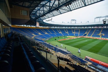 KHARKIV, UKRAINE - 22 Mayıs 2019: OSC Metalist Stadyumu Etkileyici güzellikteki güzel manzara manzarası. 