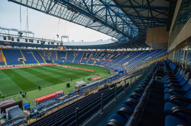 KHARKIV, UKRAINE - 22 Mayıs 2019: OSC Metalist Stadyumu Etkileyici güzellikteki güzel manzara manzarası. 