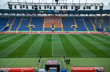 KHARKIV, UKRAINE - 22 Mayıs 2019: OSC Metalist Stadyumu Etkileyici güzellikteki güzel manzara manzarası. 