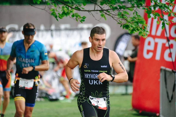 Kharkiv Ukraine August 2020 Kharkiv Triathlon Iron Way Runner Transition — Stock Photo, Image