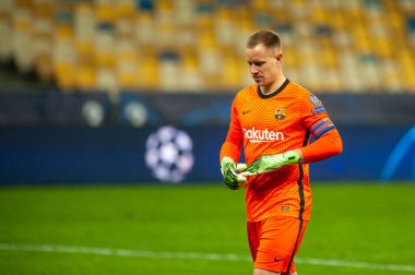 KYIV, UKRAINE - NOVEMBER 24, 2020: Marc-Andre ter Stegen UEFA Şampiyonlar Ligi G Grubu FC Dinamo Kyiv-FC Barcelon maçında