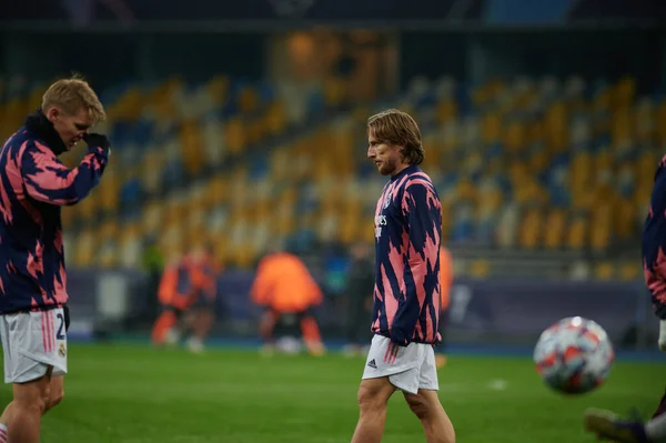 Kyiv Ukraine December Ember 2020 Luka Modric 欧洲足联冠军联赛B组对阵皇家马德里队的足球比赛 — 图库照片