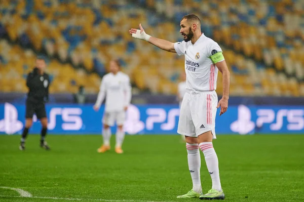 Kyiv Ukraine December 2020 Karim Benzema Fodboldkampen Gruppe Uefa Champions - Stock-foto