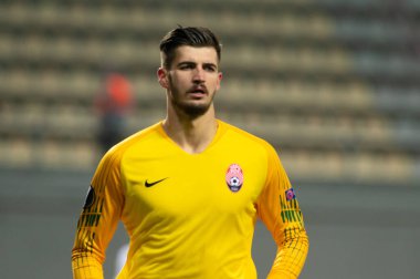 ZAPORIZHZHIA, UKRAINE - 03 ARALIK 2020: Nikola Vasilj. UEFA Avrupa Ligi G Grubu FC Zorya Luhansk ile Leicester City FC takımının futbol maçı.