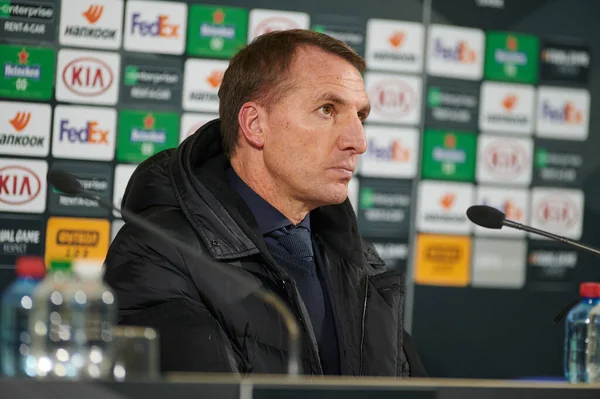 Zaporizhzhia Ukrajina Prosince 2020 Brendan Rodgers Fotbalový Zápas Skupiny Uefa — Stock fotografie