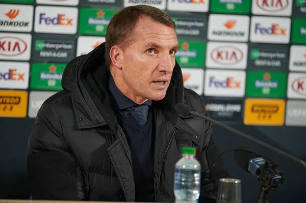 Zaporizhzhia Ukrajina Prosince 2020 Brendan Rodgers Fotbalový Zápas Skupiny Uefa — Stock fotografie