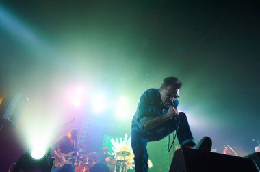 Kharkiv, Ukrayna - 4 Nisan 2019: Rock yıldızı Sergey Mikhalok ve Lyapis 98