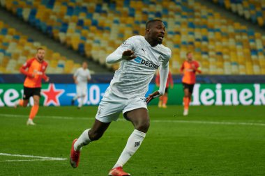KYIV, UKRAINE - NOVEMBER 3, 2020: Marcus Thuram UEFA Şampiyonlar Ligi B Grubu FC Shakhtar - Borussia Monchengladbac maçında