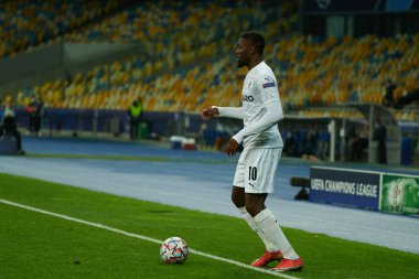 KYIV, UKRAINE - NOVEMBER 3, 2020: Marcus Thuram UEFA Şampiyonlar Ligi B Grubu FC Shakhtar - Borussia Monchengladbac maçında