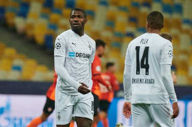 KYIV, UKRAINE - NOVEMBER 3, 2020: Marcus Thuram UEFA Şampiyonlar Ligi B Grubu FC Shakhtar - Borussia Monchengladbac maçında