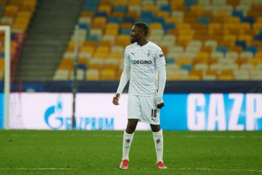 KYIV, UKRAINE - NOVEMBER 3, 2020: Marcus Thuram UEFA Şampiyonlar Ligi B Grubu FC Shakhtar - Borussia Monchengladbac maçında