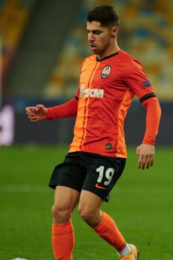 KYIV, UKRAINE - 3 Kasım 2020 UEFA Şampiyonlar Ligi B Grubu FC Shakhtar-Borussia Monchengladbac futbol karşılaşmasında Süleyman Malikânesi