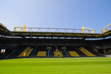 DORTMUND, ALMANY - 12 AĞUSTOS 2020 İduna Park Sinyali. Borussia Dortmund futbol stadyumu