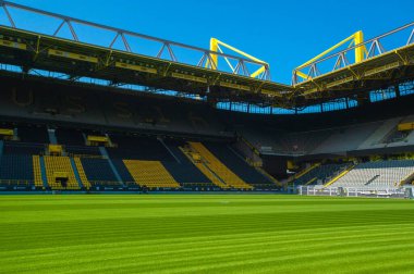 DORTMUND, ALMANY - 12 AĞUSTOS 2020 İduna Park Sinyali. Borussia Dortmund futbol stadyumu