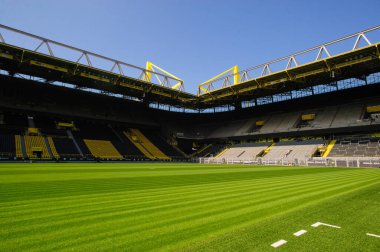 DORTMUND, ALMANY - 12 AĞUSTOS 2020 İduna Park Sinyali. Borussia Dortmund futbol stadyumu