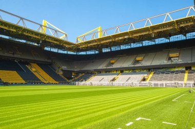 DORTMUND, ALMANY - 12 AĞUSTOS 2020 İduna Park Sinyali. Borussia Dortmund futbol stadyumu