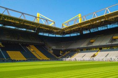 DORTMUND, ALMANY - 12 AĞUSTOS 2020 İduna Park Sinyali. Borussia Dortmund futbol stadyumu