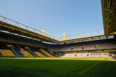 DORTMUND, ALMANY - 12 AĞUSTOS 2020 İduna Park Sinyali. Borussia Dortmund futbol stadyumu