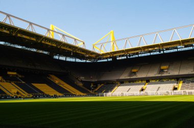 DORTMUND, ALMANY - 12 AĞUSTOS 2020 İduna Park Sinyali. Borussia Dortmund futbol stadyumu