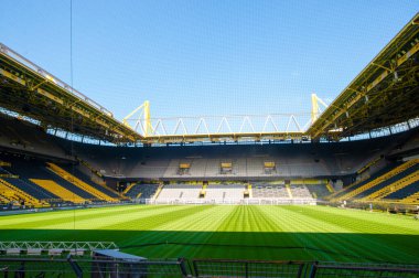 DORTMUND, ALMANY - 12 AĞUSTOS 2020 İduna Park Sinyali. Borussia Dortmund futbol stadyumu