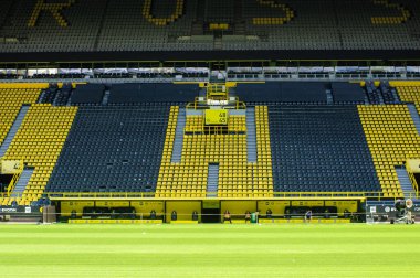 DORTMUND, ALMANY - 12 AĞUSTOS 2020 İduna Park Sinyali. Borussia Dortmund futbol stadyumu