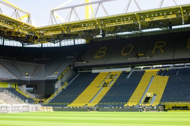 DORTMUND, ALMANY - 12 AĞUSTOS 2020 İduna Park Sinyali. Borussia Dortmund futbol stadyumu