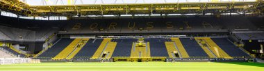 DORTMUND, ALMANY - 12 AĞUSTOS 2020 İduna Park Sinyali. Borussia Dortmund futbol stadyumu