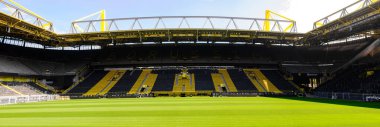 DORTMUND, ALMANY - 12 AĞUSTOS 2020 İduna Park Sinyali. Borussia Dortmund futbol stadyumu