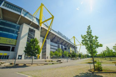 DORTMUND, ALMANY - 12 AĞUSTOS 2020 İduna Park Sinyali. Borussia Dortmund futbol stadyumu