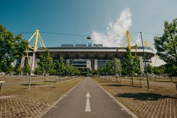 Dortmund Niemcy Sie 2020 Sygnał Iduna Park Stadion Piłkarski Borussia — Zdjęcie stockowe