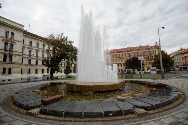 Prag, Çek - 15 Eylül 2015: Prag, Çek Cumhuriyeti 'nde Çeşme.