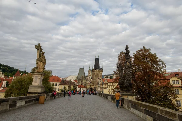 Prag Tschechische Republik September 2015 Prager Altstadt Mit Brückenturm Und — Stockfoto