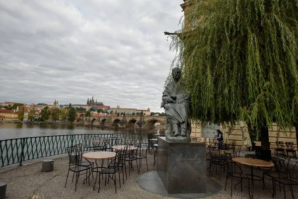 Prague République Tchèque Septembre 2015 Sculpture Bedrich Smetana Musée Café — Photo