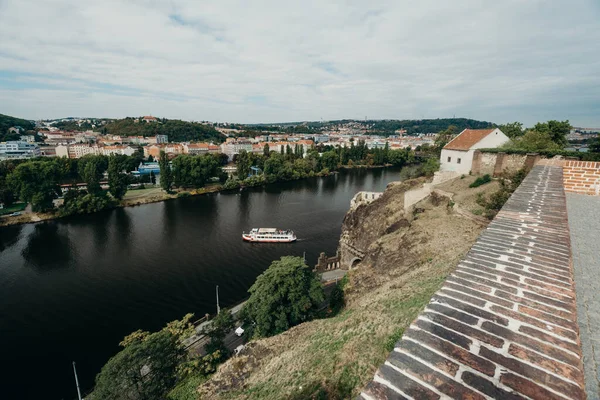 Praga República Checa Setembro 2015 Rio Vltava Praga Vltava Rio — Fotografia de Stock