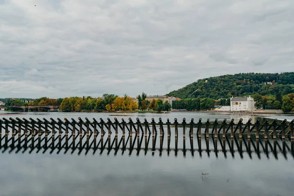 Πράγα Τσεχία Σεπτεμβρίου 2015 Ποταμός Vltava Στην Πράγα Vltava Είναι — Φωτογραφία Αρχείου