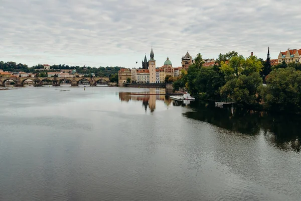 Prága Csehország 2015 Szeptember Moldva Folyó Prágában Moldva Leghosszabb Folyó — Stock Fotó