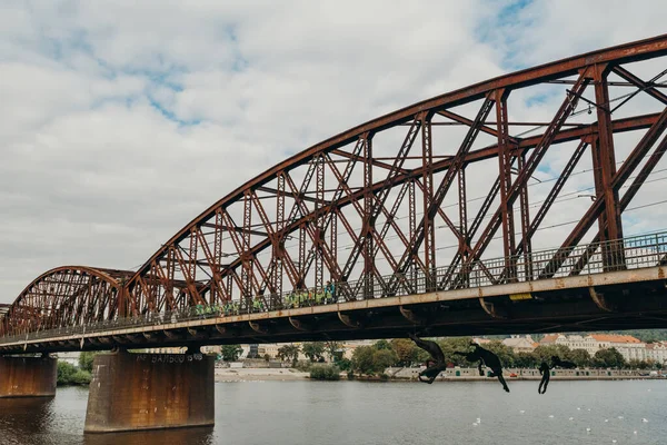 Prag Tschechien September 2015 Vysehradsky Brücke Moldau Prag Die Moldau — Stockfoto