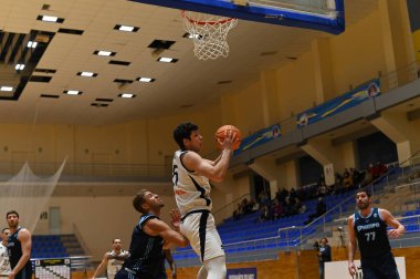 KHARKIV, UKRAINE - 15 Ocak 2021: Ukrayna Süper Ligi maçı BC Sokoly BC Dnepr 'e karşı