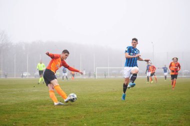 KHARKIV, UKRAINE - 11 Aralık 2019: UEFA Lig şampiyonu Shakhtar - Metalist Arena 'da Atalanta.