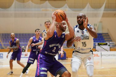 KHARKIV, UKRAINE - 31 Ocak 2021: Ukrayna Süper Ligi maçı BC Sokoly - BC Mykolayiv