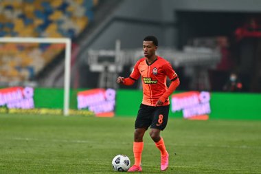 KYIV, UKRAINE - 21 Şubat 2021: Marcos Antonio Ukrayna Premiere Ligi FC Shakhtar - FC Ruh