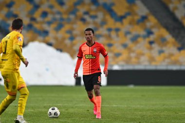 KYIV, UKRAINE - 21 Şubat 2021: Marcos Antonio Ukrayna Premiere Ligi FC Shakhtar - FC Ruh