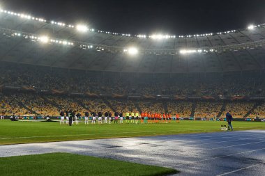 KYIV, UKRAINE - FEBRUARY 25, 2021: NSC Olympic. The football match of UEFA Europa League FC Shakhtar - Maccabi Tel Aviv FC