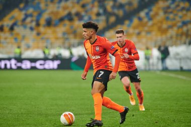 KYIV, UKRAINE - FEBRUARY 25, 2021: Taison. NSC Olympic. The football match of UEFA Europa League FC Shakhtar - Maccabi Tel Aviv FC