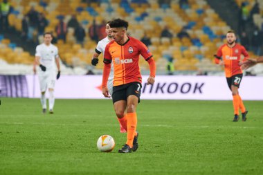 KYIV, UKRAINE - FEBRUARY 25, 2021: Taison. NSC Olympic. The football match of UEFA Europa League FC Shakhtar - Maccabi Tel Aviv FC