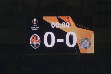 KYIV, UKRAINE - 25 Şubat 2021 UEFA Avrupa Ligi FC Shakhtar - Maccabi Tel Aviv FC