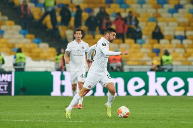KYIV, UKRAINE - 25 Şubat 2021: Avi Rikan UEFA Avrupa Ligi FC Shakhtar - Maccabi Tel Aviv FC